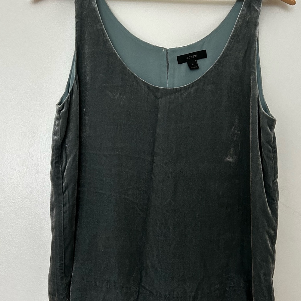 J. Crew Women's Velvet Tank Top - Blue Gray - Picture 2 of 4